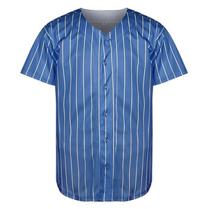 Camiseta de Béisbol Personalizable con Nombre de Equipo, Antibacteriana, con Rayas, Impresión Digital, 100% Poliéster, Secado Rápido, Cuello en V, Manga Corta - Product Image 2
