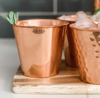 Gobelet en cuivre pur martelé haute qualité personnalisé chopes à bière de qualité alimentaire verre à vin en plein air cadeau en gros de haute qualité