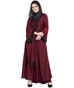 ชุดอาบายาสองชั้นสำหรับสตรีมุสลิมเดรสสุภาพสไตล์ดีไซเนอร์แฟชั่นใหม่หลากสี - Product Image 3