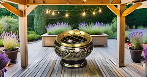 Quemador de incienso de pantalla de carbón de latón decorado pequeño para uso religioso - Product Image 2