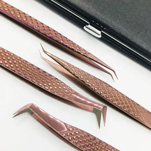 Pince à épiler professionnelle en acier antistatique de 10 mm, durable, à pointe en fibre, pour extensions de cils, personnalisable, vente en gros, la plus vendue - Product Image 2