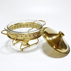Utensilios de cocina Gold Food Warmer Set Utensilios de cocina Comida Cazuelas Sopa Olla Mejor Hot Pot Chapati Box Hotel Ware Utensilios de cocina - Product Image 3