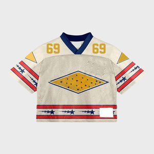 Streetwear de haute qualité personnalisé en gros Maillot court respirant OEM ODM Maille de polyester Maillot de football américain à séchage rapide - Product Image 5