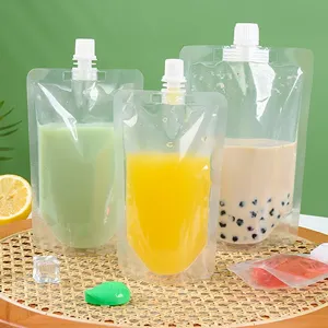 Многоразовый прозрачный пластиковый пакет для напитков, мешок для сока, пластиковый пакет для хранения жидкости, подставка