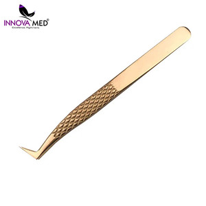 Pinzas para pestañas con estampado de logotipo personalizado, el más vendido, textura multicolor, extensiones de pestañas óptimas, puntiagudas de acero inoxidable sostenibles - Product Image 4