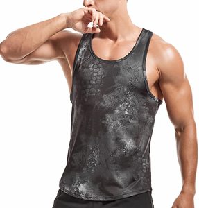 Camiseta sin mangas ajustada para hombre, chaleco de poliéster con estampado de sublimación, OEM puro - Product Image 3