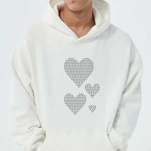 Sweat-shirts à capuche personnalisés de haute qualité pour hommes avec strass, sweat-shirts unisexes, logo personnalisé, sweat-shirts unis pour hommes - Product Image 1