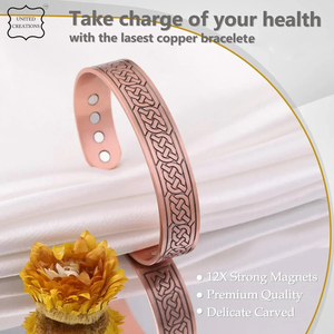 Bracelets menottes en cuivre pur de luxe Bracelets manchette à la mode pour femmes hommes à bon prix - Product Image 3