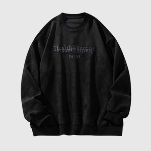 Sweat-shirt à col rond surdimensionné de haute qualité, manches longues, pull-over, plusieurs motifs de couleurs - Product Image 1