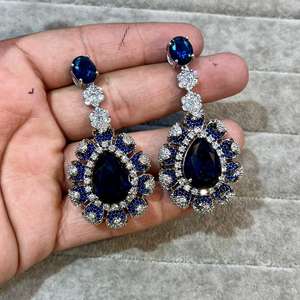 Pendientes de piedra de diseño para mujer, accesorios de moda de aspecto festivo informal y de boda con piedra de circón para regalos - Product Image 3