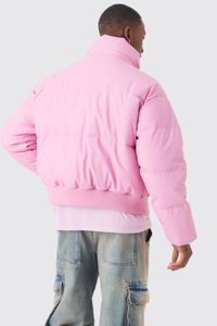 แจ็คเก็ตขนเป็ดสำหรับผู้ชายเสื้อแจ็คเก็ตกันลมสีชมพูกันลมใส่กลางแจ้งกันหนาวใส่กลางแจ้งโลโก้ออกแบบได้ตามต้องการ - Product Image 2