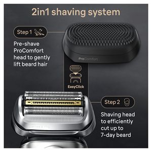 Rasoir électrique intelligent pour homme, Wet/Dry, avec 5 éléments de rasage et support de charge, rasoir rotatif étanche IPX7 - Product Image 2