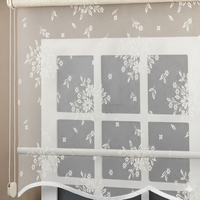 Elegante Persiana Enrollable de Tul con Diseño Moderno a Rayas, Ignífuga, Filtrante de Luz, Cortinas Francesas y Cenefas