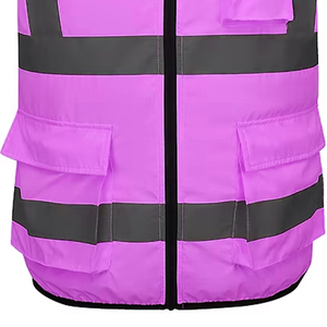 Gilet réfléchissant en nylon de qualité supérieure, léger et durable, classe 2, pour le travail en extérieur et la sécurité routière, avec fermeture avant sécurisée - Product Image 3