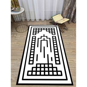 Alfombra de Oración Islámica Blanca: Alfombra con Estampado Religioso, Decoración para Mezquita, Alfombra Delgada No Tejida - Product Image 3