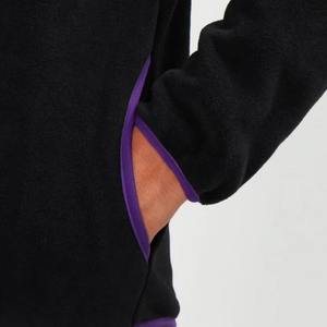 Veste polaire en tricot coupe-vent respirant pour hommes Logo personnalisé Polyester souple grande taille col montant imprimé d'hiver réversible - Product Image 5