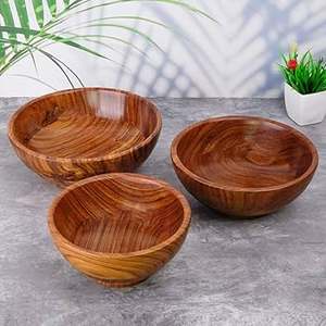 Tazones de Madera Ecológicos para Servir Aperitivos, Diseño Zen Asiático Hecho a Mano para Uso Doméstico - Product Image 1