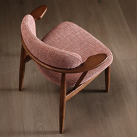 Chaise de salle à manger en bois de frêne français avec accoudoirs, fauteuil rembourré en lin de style nordique, mobilier moderne pour la maison