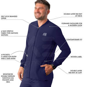 Blouse de travail pour hommes grandes tailles à faible MOQ, haute qualité, en Spandex/Polyester, pour usage hospitalier, nouvelle arrivée - Product Image 3