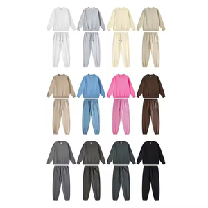 Chándal de terciopelo extragrande personalizado para Hombre | Conjunto de sudadera y pantalones de poliéster a juego | Sudadera de lujo en blanco Streetwear 2025 - Product Image 2