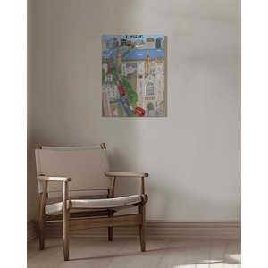 Arte en lienzo de estilo tradicional de Carla Daly con paisaje de la ciudad de Londres, vista del río Támesis y el Big Ben - Product Image 3