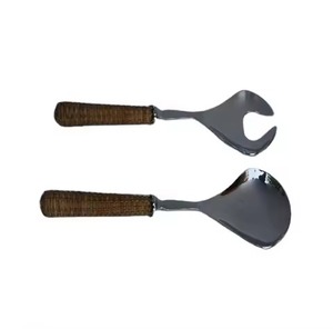 Mother of Pearl Handle <b>Salad</b> Set Polished Steel Flatware with Other Materials Includes <b>Salad</b> <b>Spoon</b> and Fork - Product Image 6