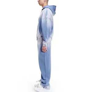 Survêtement unisexe personnalisé en molleton délavé à l'acide, avec capuche, décontracté, couleur unie, logo imprimé, 100 % coton, haute qualité, sur mesure - Product Image 4