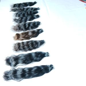 Couleur noire vietnamienne faisceau naturel brut vague profonde cuticule aligné Extensions de cheveux humains Double trame traitée à la Machine - Product Image 1