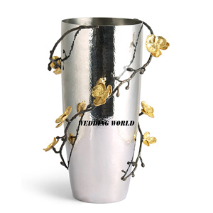 Vase à fleurs de haute qualité, design élégant, qualité supérieure, fait main, pot à fleurs plaqué nickel, nouveau vase à fleurs en métal - Product Image 4