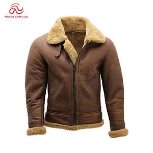 เสื้อโค้ทหนังขนแกะสีดำสำหรับผู้ชายเสื้อโค้ทฤดูหนาวสำหรับผู้ชาย - Product Image 1