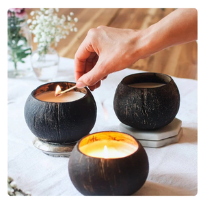 Vela de regalo de aromaterapia de coco con aroma tropical de cera natural - Product Image 4