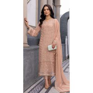 Colección Premium, Salwar Kameez de Georgette Pesada con Bordado, Prenda de Moda, Exportador Indio - Product Image 1