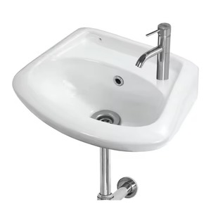Lavabo de cerámica blanca Medio Pedestal Eros Lavabo Porcelana Artículos sanitarios para baño Hogar Dormitorio/Hospital Uso India - Product Image 2