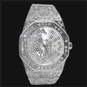 Reloj de pulsera de cuarzo de acero inoxidable de lujo para hombre, esfera redonda, superventas, pantalla analógica, esfera de 41mm, fecha, reloj de diamante cultivado en laboratorio - Product Image 5