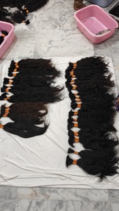 Cheveux humains en vrac noir, Natural wave, naturelle remy, cheveux humains d'origine de bonne qualité, provenant de l'inde - Product Image 6