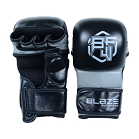 Gants d'entraînement de boxe MMA en cuir personnalisés avec sangle de poignet réglable, demi-doigts/sans doigts, pour Muay Thai, BJJ, grappling