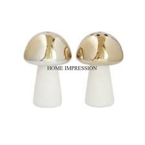 Ensemble de moulins à sel et à poivre en aluminium moulé de haute qualité plaqué or de créateur de champignons Ustensiles de cuisine Accessoires de vaisselle Fourniture - Product Image 3