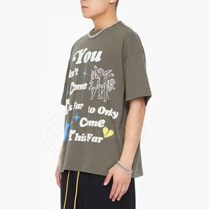 Venta en Línea de Camisetas de Manga Corta para Hombre, Corte Holgado, 100% Algodón, Transpirables, de Secado Rápido, con Diseño Estampado - Product Image 4