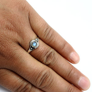 Natural Labradorite Bezel Setting <b>Rings</b> Handmade Vintage 925 Sterling Silver Gemstone Party <b>Ring</b> <b>for</b> Women Fashion Jewelry - Product Image 3