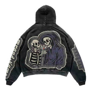 Sweatshirts en coton pour hommes Impression personnalisée Logo Pull unisexe épais Sweats à capuche unis surdimensionnés pour hommes - Product Image 2