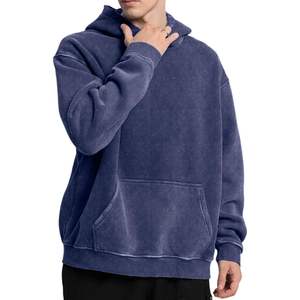 OEM ODM Kangaroo Pockets Acid Wash Hoodie 100% algodón Oversized Pullover Streetwear Vintage Custom Hoodies - Product Image 3