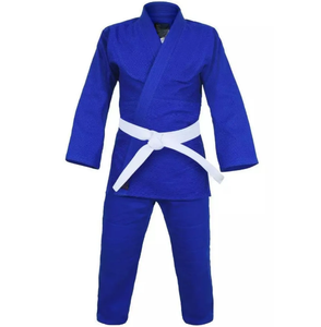 เครื่องแบบ750gsm คอตตอนสีฟ้าสำหรับเด็กชุดกิโมโนกิมิโนผ้าทอสองชั้นสำหรับการแข่งขันขายส่ง100% - Product Image 3