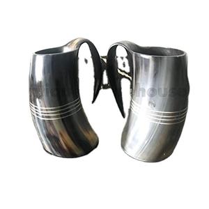 แก้วมักลายควายไวกิ้งแท้ทำจากงานฝีมือจากธรรมชาติทำจากอินเดีย - Product Image 1