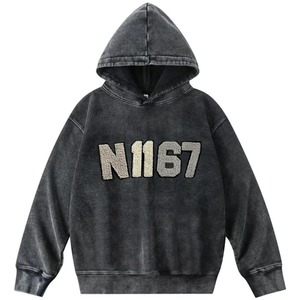 Sweat à capuche de haute qualité Oversize Vintage Heavyweight Blank Fleece Fabric Heat Transfer Printing Men's Hoodie - Product Image 1