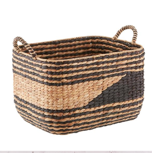 Cestas de almacenamiento orgánicas hechas a mano, jacinto de agua y paja de algas marinas, vendedor indio al por mayor para uso doméstico - Product Image 2