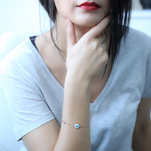 Turkish Eye Design Round Shape Zircon Stone Turkish Handmade Wholesale 925 <b>Silver</b> <b>Sterling</b> Jewelry <b>Bracelet</b> - Product Image 2