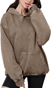 Pull à capuche pour homme lavé à l'acide en coton épais GSM 500 avec coupe carrée et sweat à capuche personnalisé à épaules tombantes pour hommes meilleur prix - Product Image 2