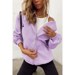 2025 nouveauté respirant femmes sweat à capuche court Logo personnalisé hiver haut tricoté avec capuche Streetwear Style quantité minimale de commande bas - Product Image 3