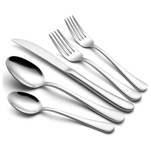 Cubiertos de acero inoxidable de primera calidad, acabado pulido a la corrosión, durabilidad elegante para comedor diario, acero espejado - Product Image 4