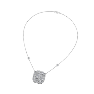 Pendentif en argent sterling 925 plaqué rhodium pour femme VVS Moissanite Chaîne à maillons à la mode Bijoux fins fabriqués en Inde Occasion de fiançailles - Product Image 3